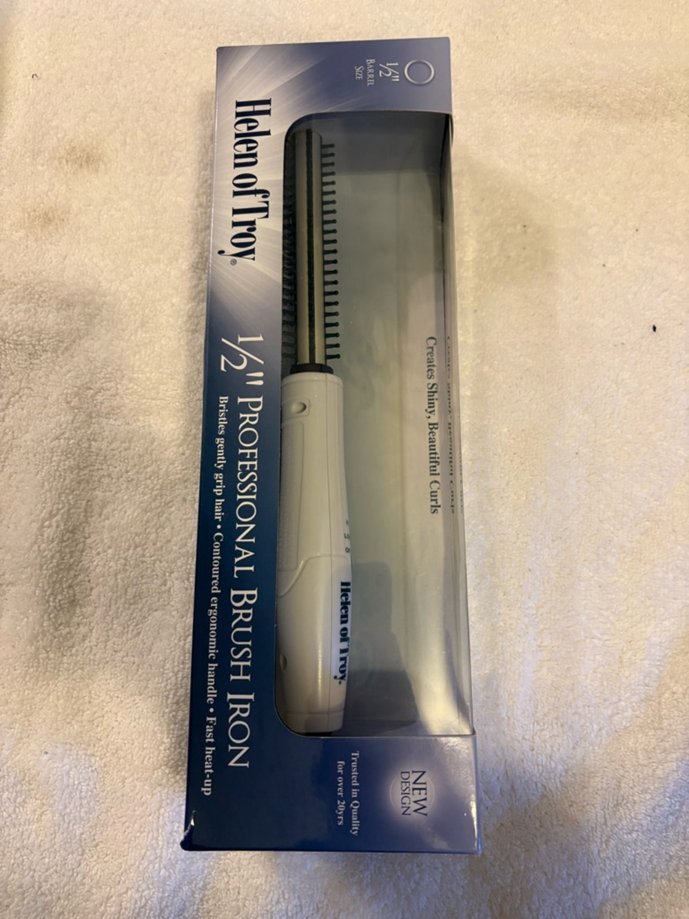 Helen of Troy White 1/2 Inch Professional Brush Iron New With Box Model 1512
